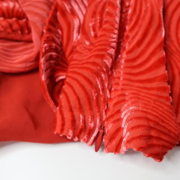 VTG Talbots Velvet Burnout Silk Blend Red Orange Top 22W Petite Groovy Swirl Art - Picture 4 of 7